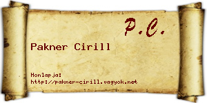 Pakner Cirill névjegykártya